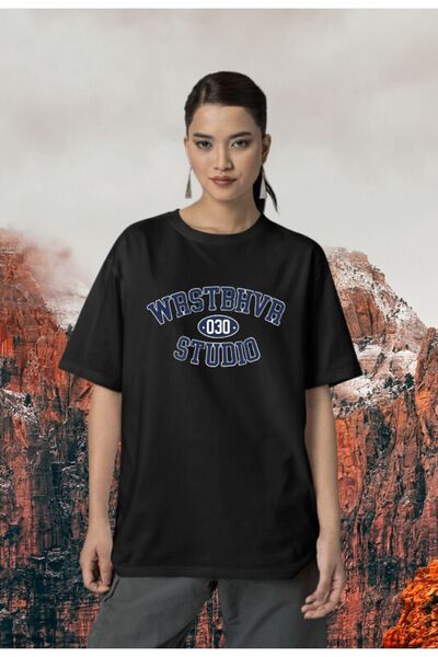 Frisson WRSTBHVR Tricou oversize din bumbac cu decolteu rotund