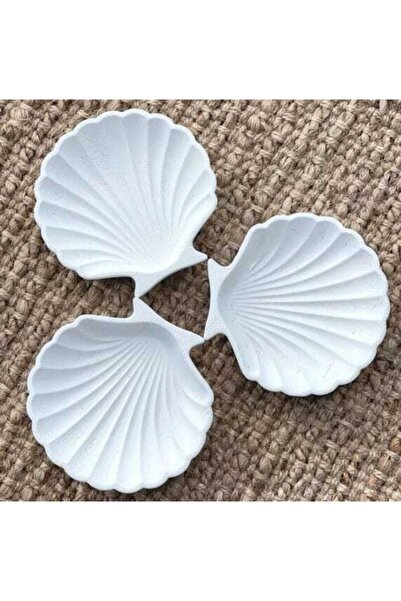 PULCA SHOP 3'lü Dekoratif Beton Istiridye Takı Tabağı