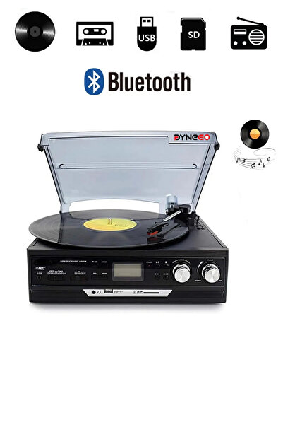 Dynego Kn37 Plak Çalar Kaset Çalar Bluetooth Bağlantılı Usb Radyo Aux Girişli...