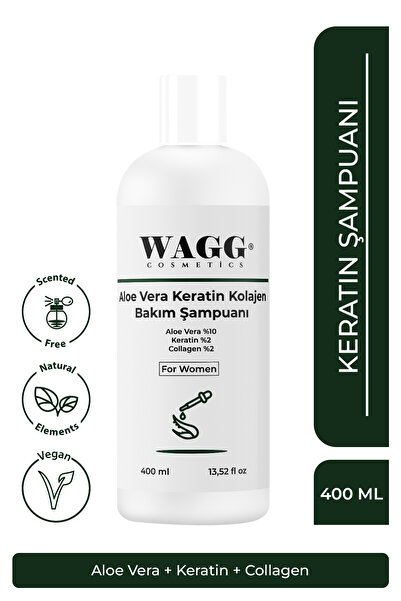WAGG Cosmetics Aloe Vera Keratin Kolajen Bakım Şampuanı 400ML