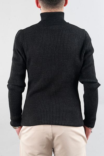 bombe Schwarzer Slim-Fit-Strickpullover aus Baumwolle mit Rundhalsausschnitt für Herren