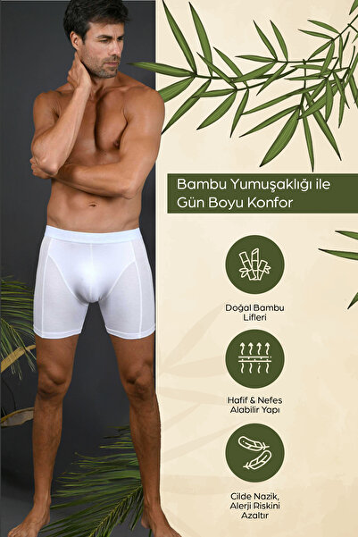 TULGAR Bambu Boxer Erkek Beyaz