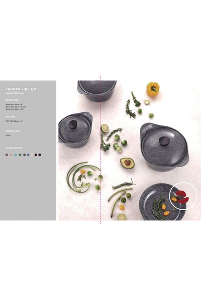badreig LAHOYA CERAMIC COATED COOKWARE SET 9 PCS (RED)