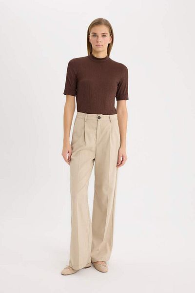 DeFacto Νέα σεζόν Regular Fit Half Turtleneck Twill Camisole κοντομάνικο μπλουζάκι