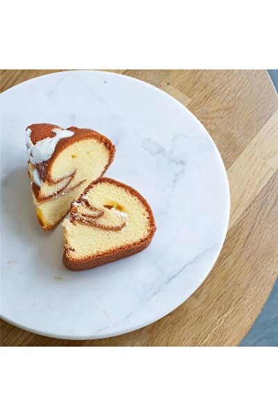 Akayev Marble White 30 Cm Gold Beaded Round Presentation Stand