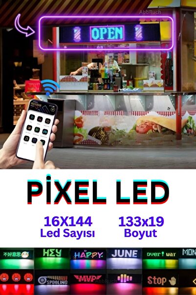 Genel Markalar 16x144 Matrix Esnek Led Ekran Telefon Kontrollü Cama Yapışan A...