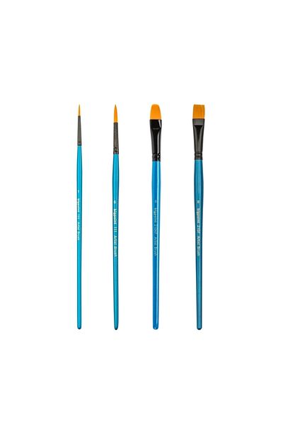 Bigpoint Series 111 & 210 Set of 4 Synthetic Bristle Brushes - Round and Cut Tip