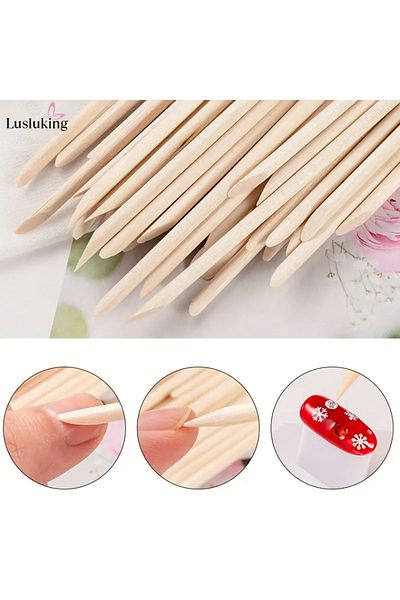 arasia 100 Orange Sticks - Wooden Meat Pusher