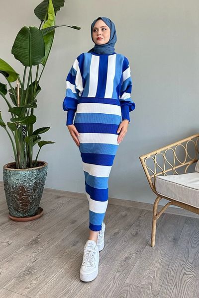 KAREN Σετ πλεκτών δύο τεμαχίων με εσώρουχο με μανίκια νυχτερίδας μεσαίου μήκους