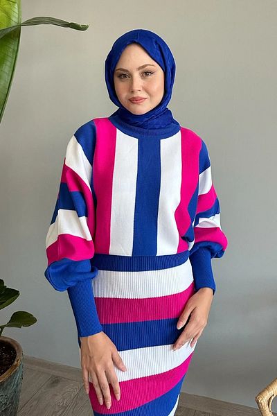 KAREN Σετ πλεκτών δύο τεμαχίων με εσώρουχο με μανίκια νυχτερίδας μεσαίου μήκους