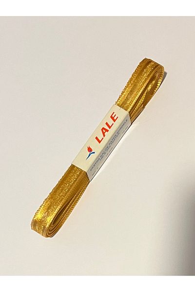 LALE Σατέν κορδέλα νερού με δύο άκρες. 1cm x 10 μέτρα. Χρώμα: Χρυσό.