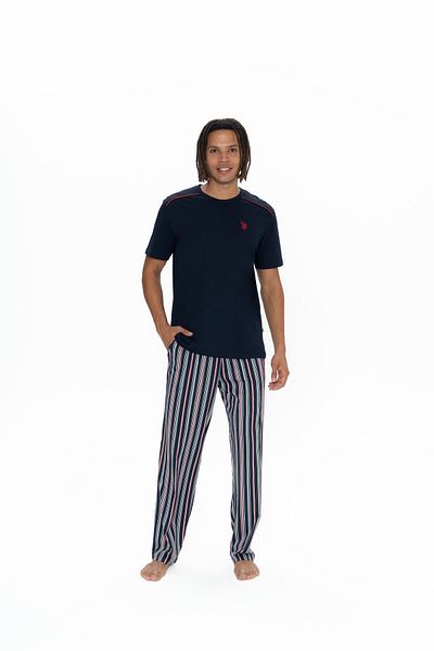 U.S. Polo Assn. Ανδρική Σουίτα Πιτζάμα 3 τεμαχίων Navy Blue - 18905