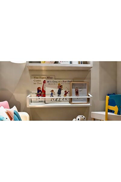 Sef moda Mdf’lam montessori tekli duvar rafı , kitaplık beyaz