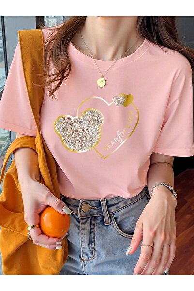 OVER HEAD Tricou oversize cu imprimeu Bear For Ever pentru femei