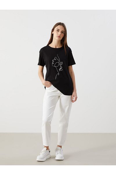 LC Waikiki Νέα σεζόν Crew Neck Printed Γυναικείο Tisort - S5AP23Z8