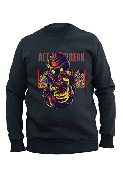 I MCB ACT BREAK SİYAH KAPŞONSUZ SWEATSHIRT