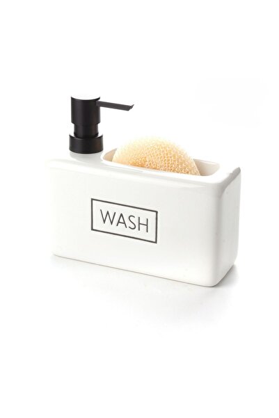 Meturas Ceramic Chamber Liquid Soap Dispenser Stylish and Decorative Sponge Gift