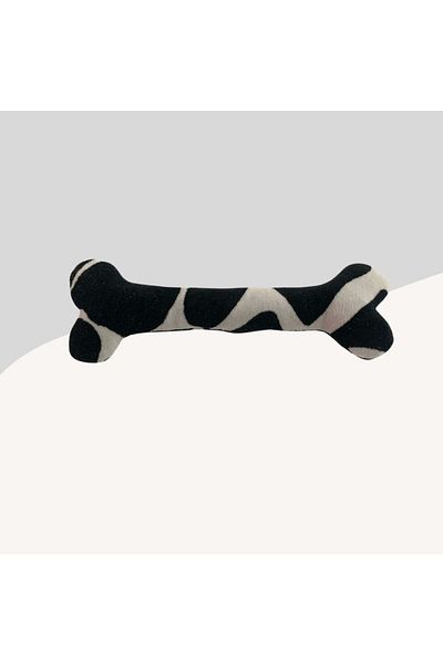 Miçikopet Soft Bone Shaped Toy For Dogs 25Cm Black And White