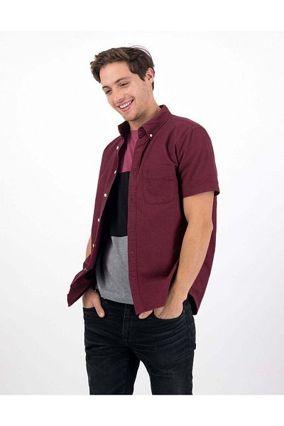 AMERICAN EAGLE AE Classic Fit Oxford Short-Sleeve Button-Up Shirt