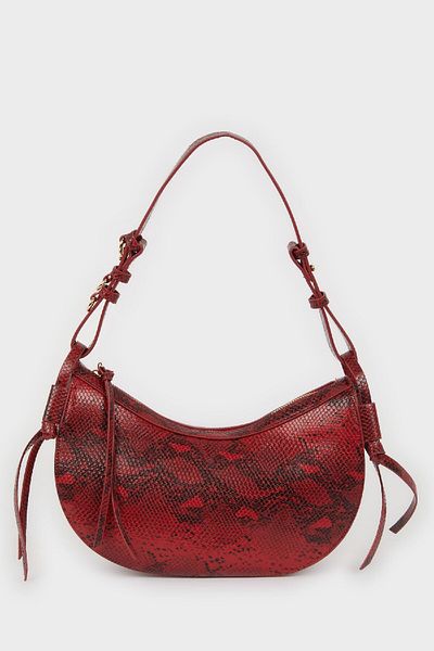 DeFacto Women's Faux Leather Snakeskin Patterned Shoulder Bag E3624Axns