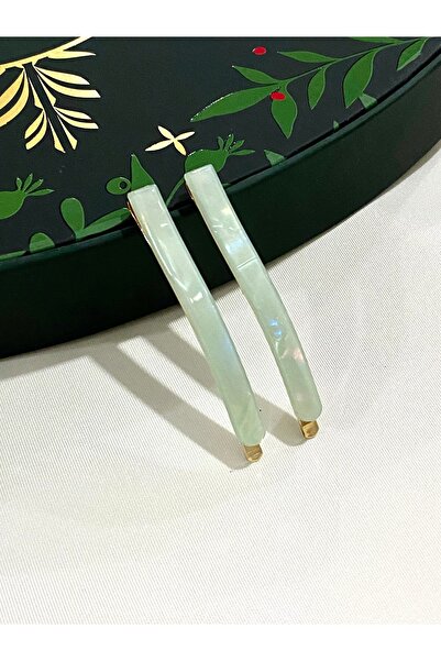 Twinssis Accessories Sedefli Yeşil Yan Tel Toka 2li