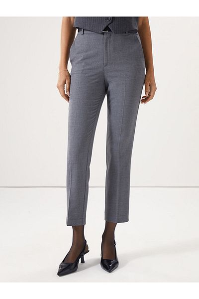 LC Waikiki Women's Carrot Cut Pants with Waist Belt - S5Hg28Z8