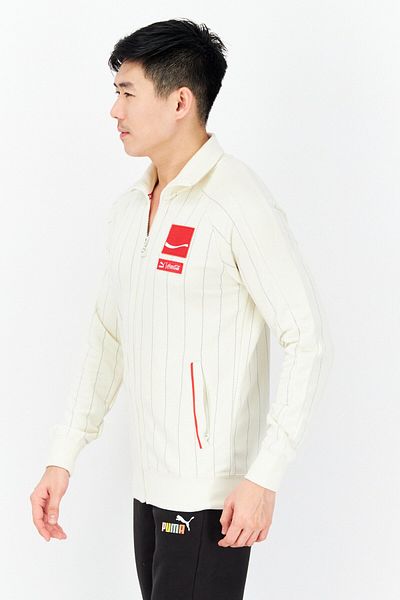 Puma Men Sportswear Fit Brand Logo Outdoor Jackets, Half White