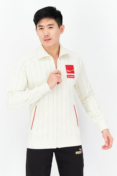 Puma Men Sportswear Fit Brand Logo Outdoor Jackets, Half White