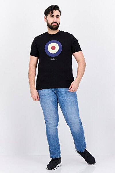 Ben Sherman Men Crew Neck Short Sleeves Brand Logo T-Shirt, Black