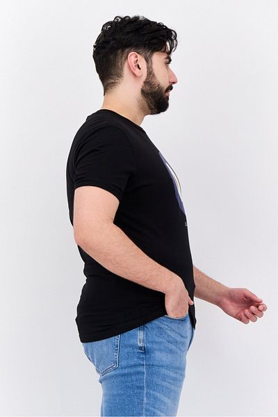 Ben Sherman Men Crew Neck Short Sleeves Brand Logo T-Shirt, Black