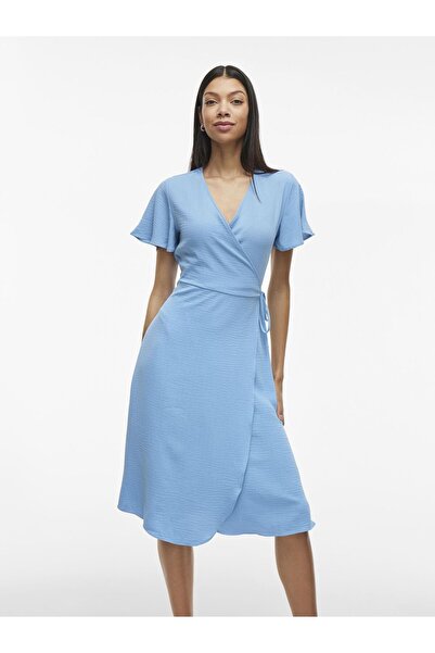 VILA Wickelkleid Kurzärmeliges