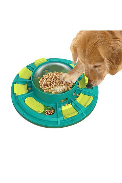 Choice Green Interactive Dog Food Puzzle Toy & Slow Feeding 3 In 1 Dog Nail Scratch Board For Small Medium