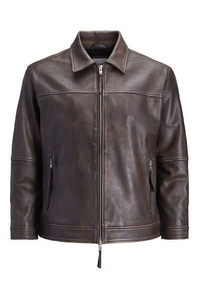 Jack & Jones Plus Lederjacke Plus Size Lederjacke