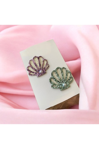 damlakidsmoda Kız Bebek Az Saçlı Bebek Toka Midye 2 Li Saçsız Bebek Toka Seti