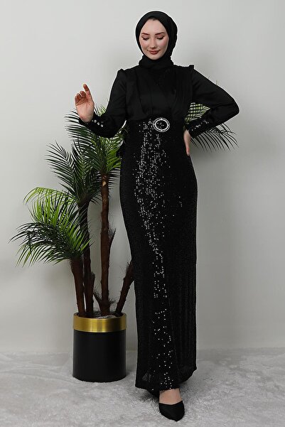 giz astore Asalet Tesettür Abiye Siyah