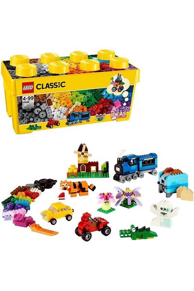 LEGO صندوق قطع إبداعي متوسط الحجم كلاسيكي 10696 - مجموعة بناء للأطفال (484 قطعة)