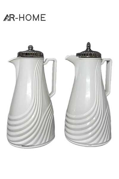 AR HOME ترمس شاي وقهوة مفرغ من الهواء بسعة 0.7 لتر + 1 لتر