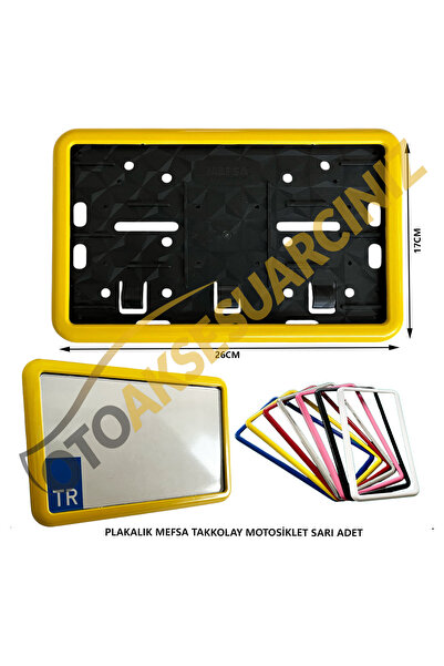 mefsa PLAKALIK PLASTİK TAK KOLAY MOTOR MOTOSİKLET SARI ÇERÇEVELİ 1 ADET