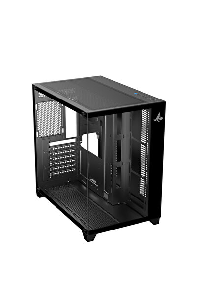 SHARX علبة (XI700B) Profin Atx Mid-tower، 7 مراوح Argb مقاس 120 مم، زجاج مقسّى، دونجل من النوع C، USB 3.0/2.0