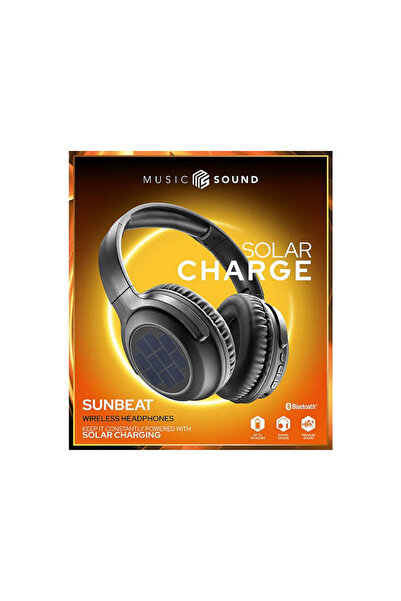 Genel Markalar Music Sound Sunbeat Solar Panelli Bluetooth Kulak Üstü Kulaklık