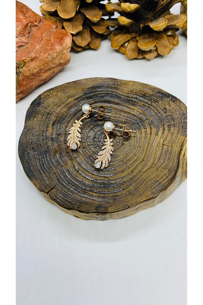 Porsuk Alternatif Zircon Stone Lacquer Plated Women Earrings