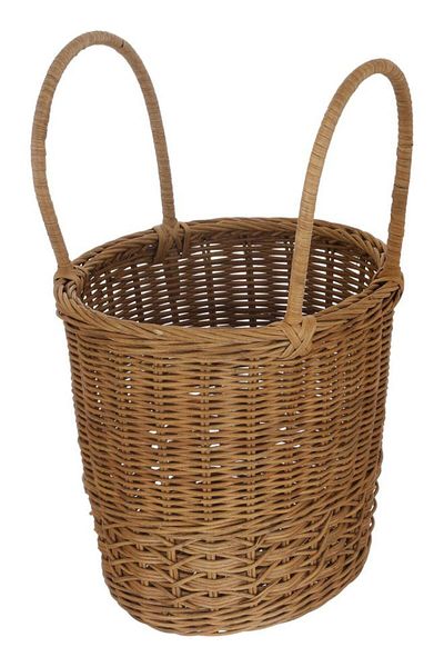 ALSAIF Wicker Basket 27.5 X 23.4 X 25.4 Cm Oval Large With Handle Brown