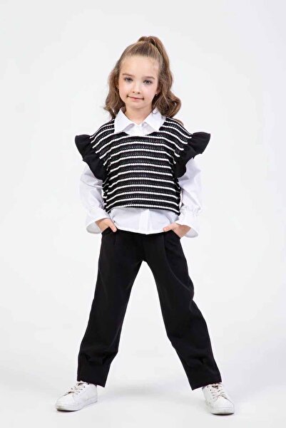 Minigimin Cicileri Комплект для дівчаток з сорочкою, 3 предмети - чорний з см...