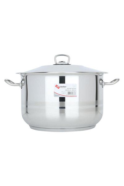 ALSAIF Steel Pot 28 X 18 Cm Turkish Silver