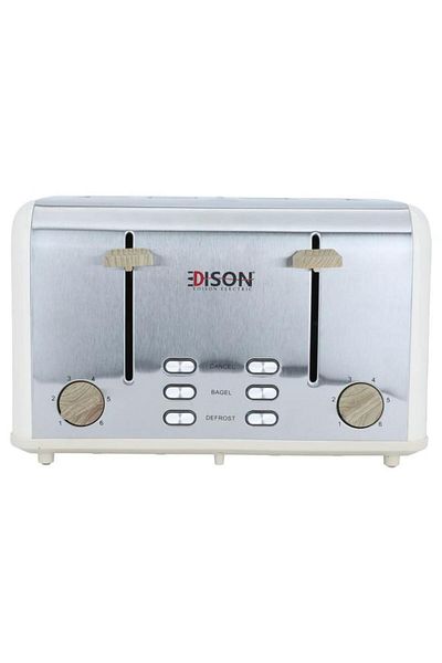 ALSAIF Electric Toaster 1600 Watt 4 Slices Wooden Beige