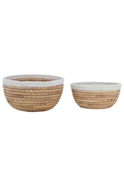ALSAIF Wicker Basket Set 2 Pieces Beige