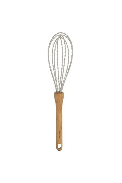 ALSAIF Silicone Whisk Wooden Handle Light Grey