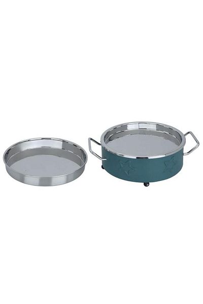 ALSAIF Steel Food Warmer 26 X 18 X 14 Cm Double Blue