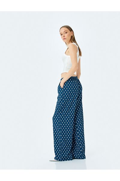 Koton New Season Waist Lace-Up Comfortable Fit Wide Leg Trousers Wrap
