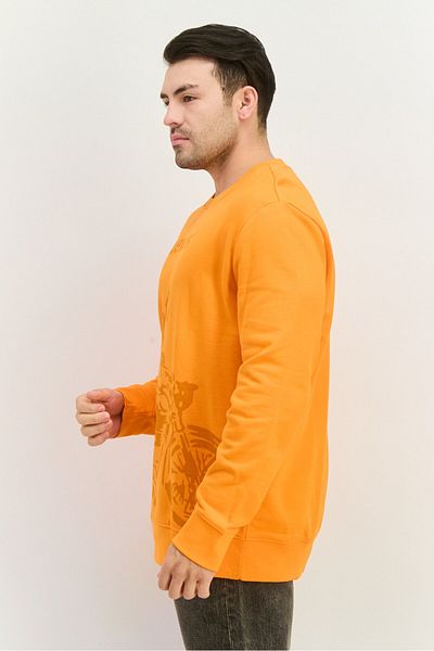 Levi's Men Crew Neck Long Sleeves Brand Logo Sweatshirt, Orange